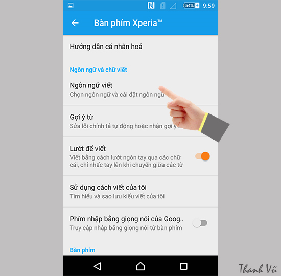 Go tieng viet tren Sony M5 Single Sim 4